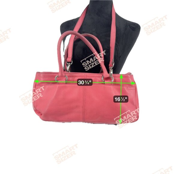 Vintage Baguette Purse Y2k East West Pocket Pink Strap 2 Handles Leather Zip - Picture 2 of 7